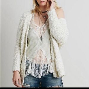 Free People Green & Ivory Bell Trapeze Flowy Sleeveless Top Size Medium